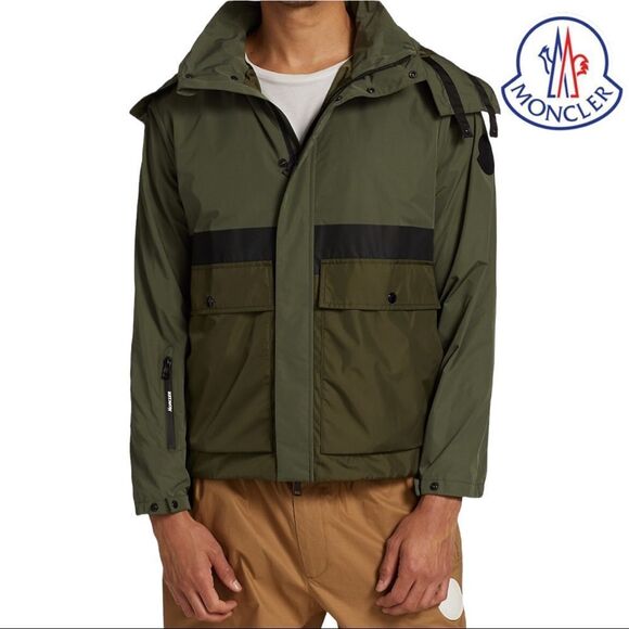 MONCLER **NWT** Olive Green Carax Windbreaker Jacket - Picture 7 of 16